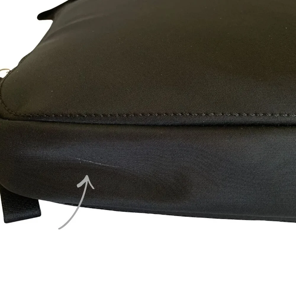 Kate Spade Chelsea Black Nylon Laptop Case Crossbody Gold Hardware